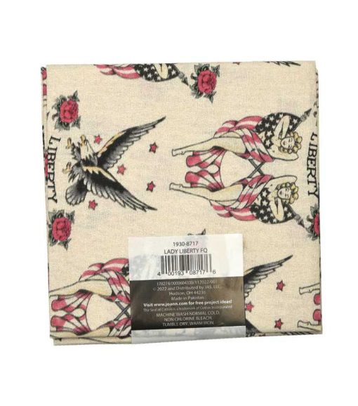 Lady Liberty Cotton Fabric Quarter - Image 2
