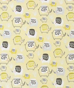 Yellow Dotty Elephants Super Snuggle Flannel Fabric