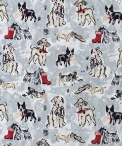 Dog Sketch Gray Super Snuggle Flannel Fabric