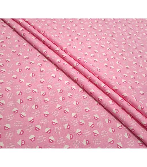 Cupcakes on Pink Novelty Cotton Fabric - Image 2