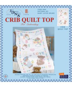 Jack Dempsey 40 x 60 Baby Love Bears Stamped Crib Quilt Top