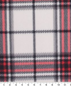 Tan Red and Black Plaid Blizzard Fleece Fabric