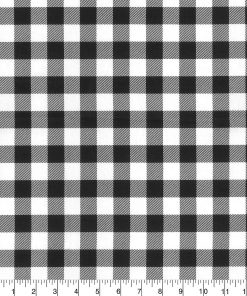 Black   White Buffalo Checks Christmas Cotton Fabric
