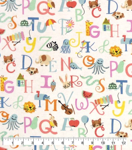 ABC Animals Super Snuggle Flannel Fabric - Image 2
