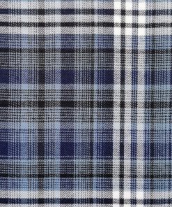 Navy Box Brushed Plaid Polyester Flannel Fabric