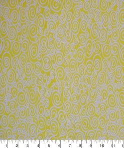 White Swirls on Light Yellow Quilt Cotton Fabric by Quilter s Showcase
