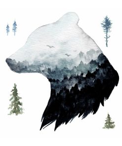 RoomMates Watercolor Mountain Bear Giant Decal