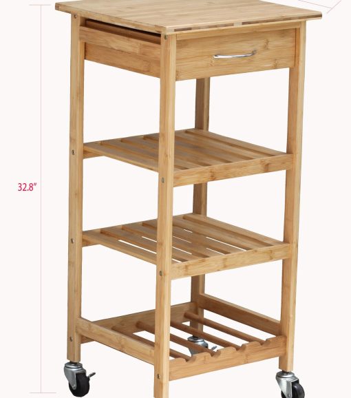 Oceanstar 14.5 Bamboo Kitchen Trolley - Image 8
