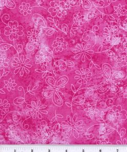 Fabric Traditions Butterflies on Pink Cotton Fabric by Keepsake Calico