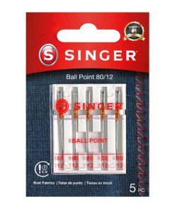 SINGER 80/12 Ball Point Sewing Machine Needles 5pk