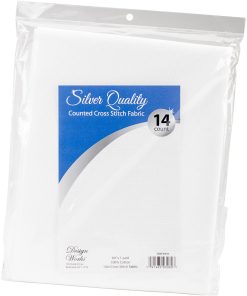 Design Works 36 x 60 Silver Quality Aida 14 Count Cross Stitch Fabric