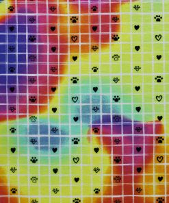Tie Dye Grid Paws Super Snuggle Flannel Fabric