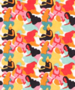 Multicolor Women s Empowerment Silhouettes Anti Pill Fleece Fabric