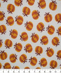 Pumpkins on Cream Quilt Cotton Fabric by Quilter s Showcase