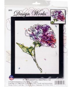 Design Works 8 x 10 Lilac Floral Counted Cross Stitch Kit
