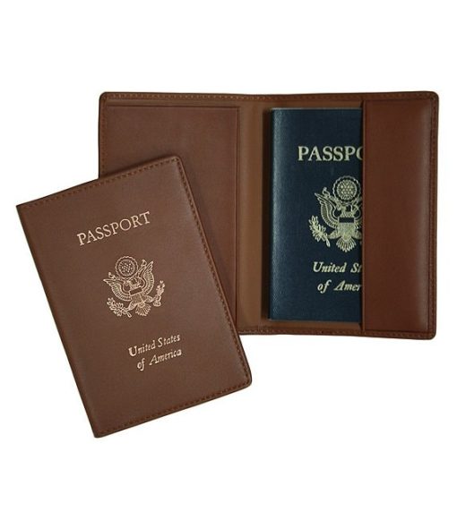 RFID Blocking Gold Lettered Passport Case - Image 2