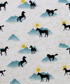 Horses   Mountains Super Snuggle Flannel Fabric