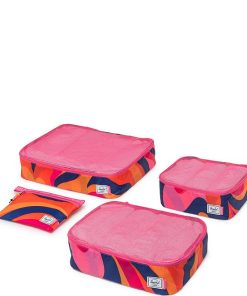 x Jade Purple Brown Butterfly Swirl Night Kyoto Packing Cube Set