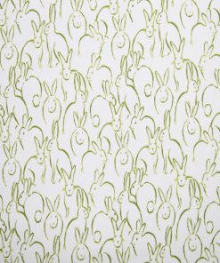 Green Bunny Outline Super Snuggle Flannel Fabric
