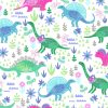 Girl Dino Super Snuggle Flannel Fabric