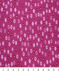 Ditsy Floral on Dark Pink Quilt Cotton Fabric by Quilter s Showcase