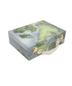 12.5 Blue   Green Map Suitcase Box by Place   Time