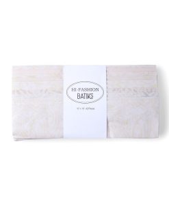 10 x 10 Hi Fashion Batik Cream Cotton Fabric Squares 42pc