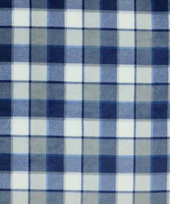Blue   Gray Plaid Sew Lush Fleece Fabric