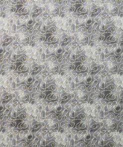 Dots   Stars on Gray Quilt Metallic Cotton Fabric by Keepsake Calico