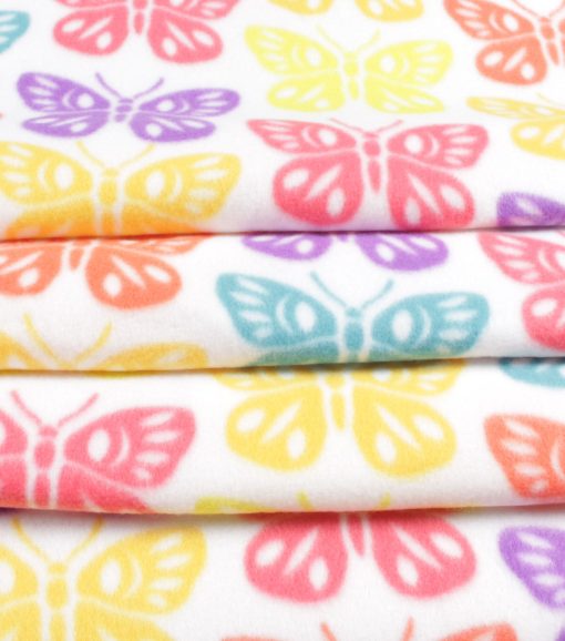 Multi Butterfly Lines Blizzard Fleece Fabric - Image 2