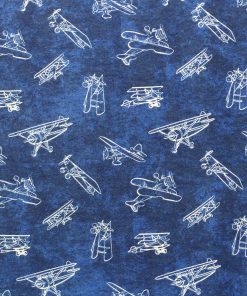 Biplane On Blue Super Snuggle Flannel Fabric