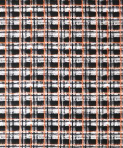 Black Orange Blurry Plaid Super Snuggle Flannel Fabric