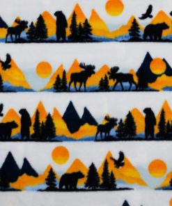 Sunset Animal Stripes Anti Pill Fleece Fabric