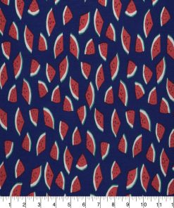 Americana Watermelons on Navy Quilt Cotton Fabric by Quilter s Showcase