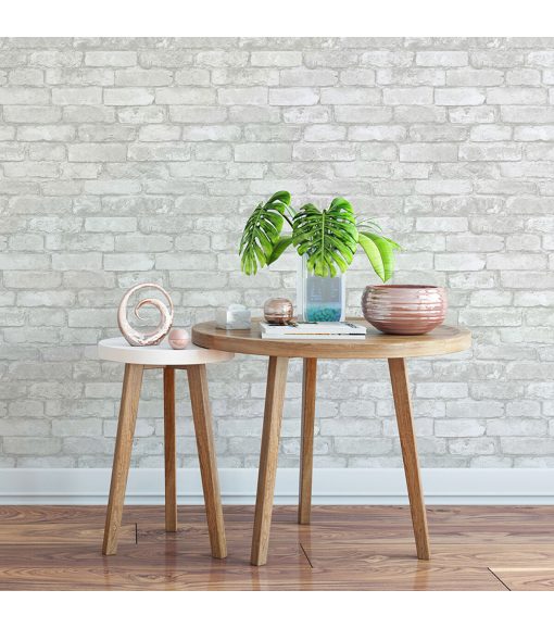WallPops NuWallpaper Grey White Brick - Image 8