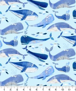 Super Snuggle Flannel Fabric Whales