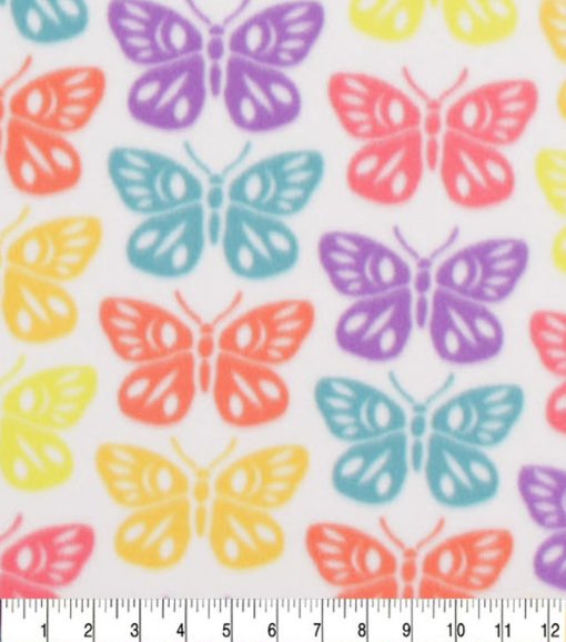 Multi Butterfly Lines Blizzard Fleece Fabric - Image 3