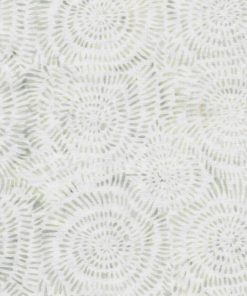 Swirls on White Batik Cotton Fabric