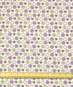 Hearts   Dots on Purple Super Snuggle Flannel Fabric