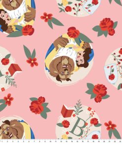 Beauty And The Beast Badges Fleece Fabric