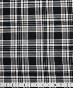 Tartan Plaid Black Super Snuggle Flannel Fabric