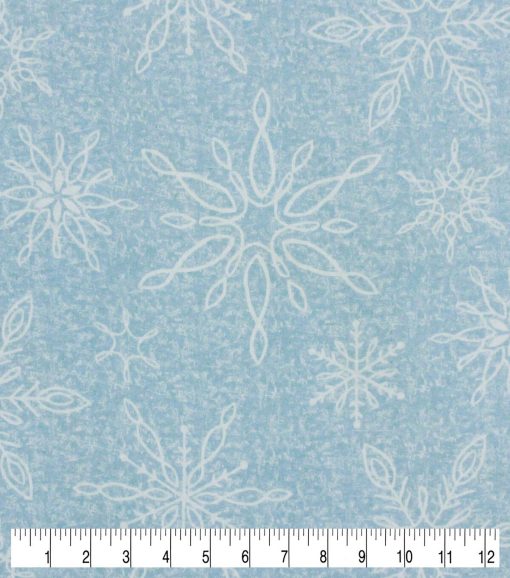 Large Snowflakes Super Snuggle Flannel Fabric - Image 3