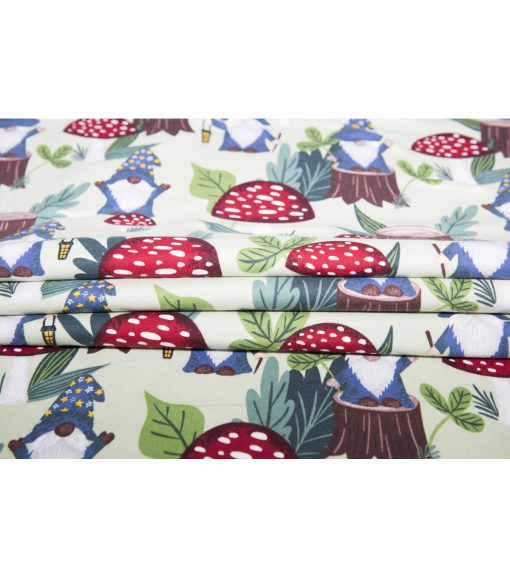 Super Snuggle Gnome   Mushrooms Flannel Fabric - Image 4