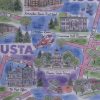 Augusta Maine City Pride Cotton Fabric