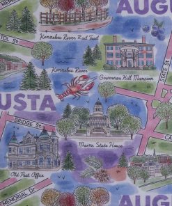 Augusta Maine City Pride Cotton Fabric