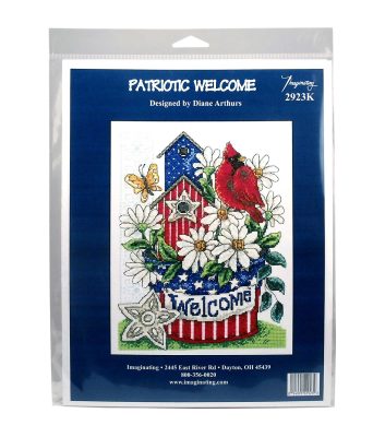 Imaginating 7.5 x 10 Patriotic Welcome Counted Cross Stitch Kit