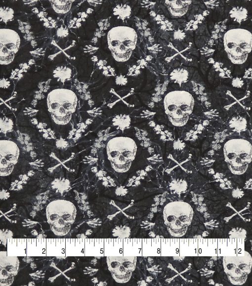 Skulls Halloween Super Snuggle Flannel Fabric - Image 3