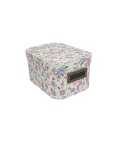 11 Floral on White Oval Box With Cut Out Handles by Place   Time