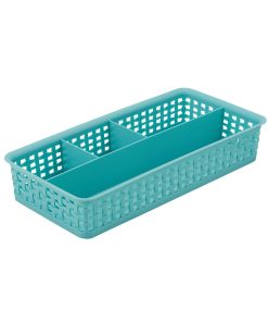 13.5 Plastic Divided Weave Storage Bin by Hudson 43