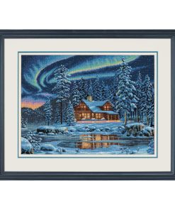Dimensions 16 x 12 Aurora Cabin Counted Cross Stitch Kit